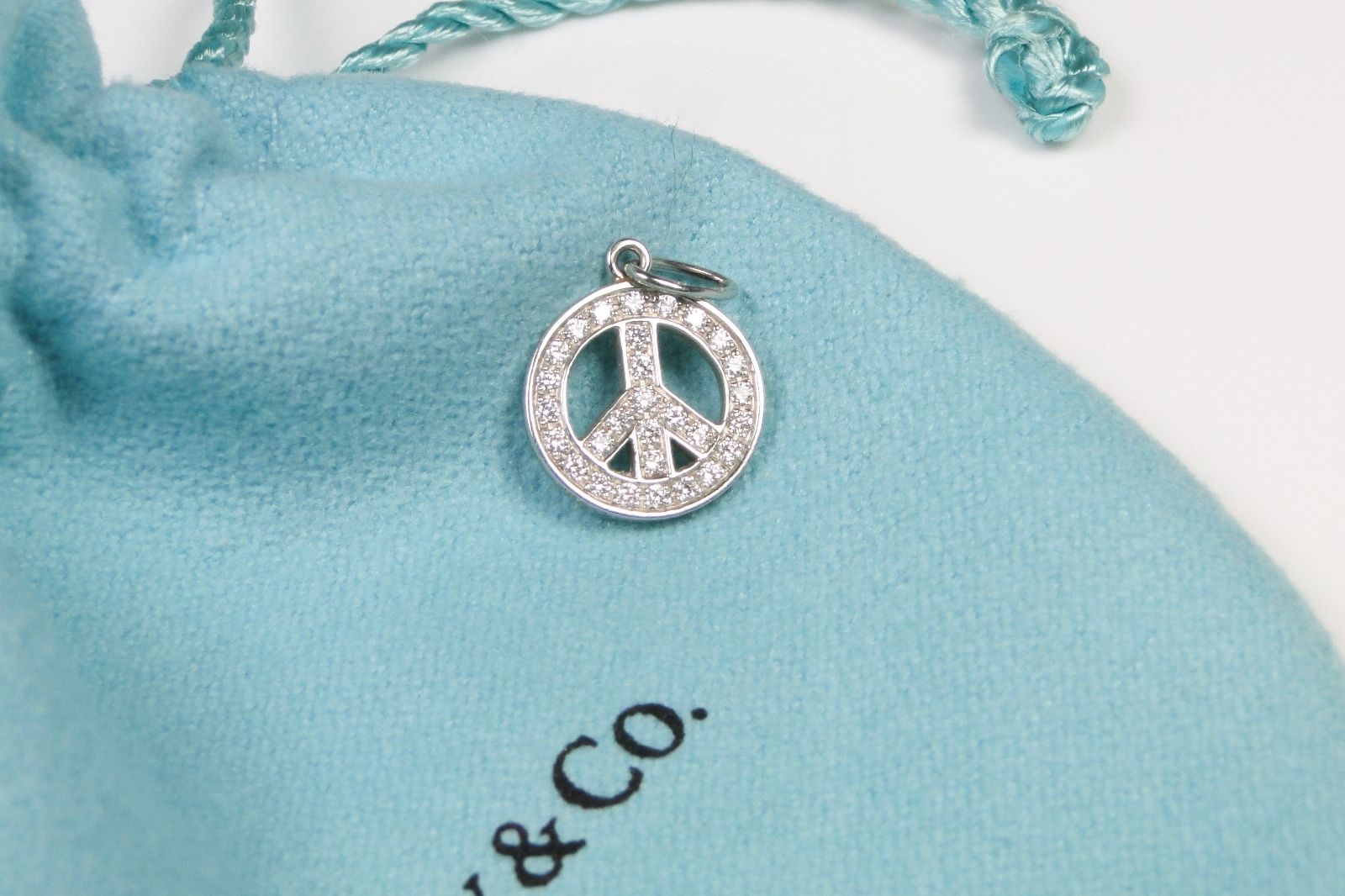 tiffany diamond peace sign necklace